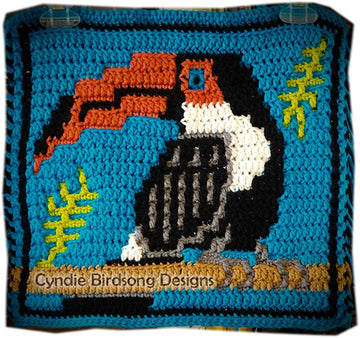 Tropical Toucan overlay mosaic square