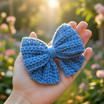 Crochet Bow Hair Clip Pattern – PDF + Video Tutorial | Easy Beginner DIY Hair Accessory
