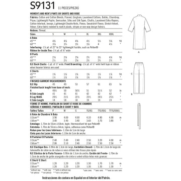 Simplicity Unisex Sleepwear S9131 - Sewing Pattern