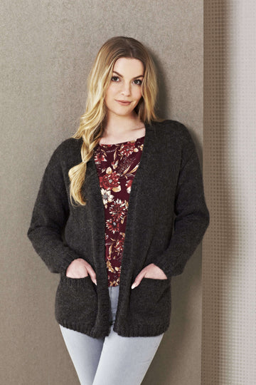 Ladies Edge to Edge Jacket in King Cole Natural Alpaca DK - 5493 - Leaflet