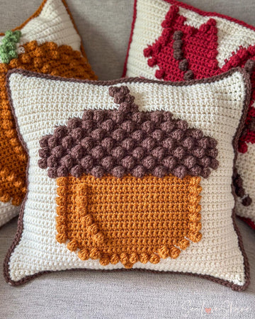 Bobble Stitch Acorn Pillow