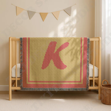 Letter K Name C2C crochet baby blanket pattern | 2 colors design