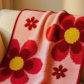 Cherry Bloom Crochet Baby Blanket