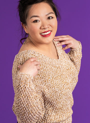 Celestial Sweater - Free Jumper Knitting Pattern For Women in Paintbox Yarns Metallic DK by Paintbox Yarns