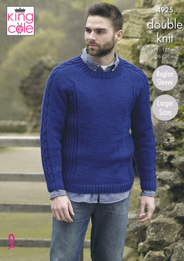 Mens Sweater & Jacket in King Cole Majestic DK - 4925 - Downloadable PDF