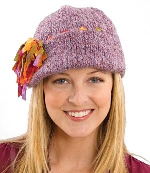 Tassel Fun Decorated Cap in Lion Brand Homespun - 50183-4