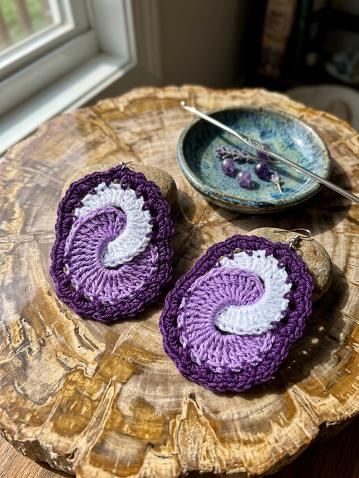 Swirl Purple Earrings