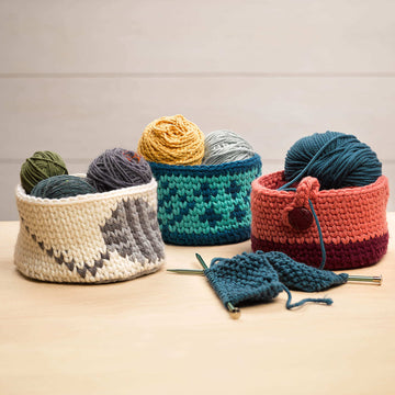 1287 - Scilla Baskets - Crochet Pattern for Home in Valley Yarns Valley Superwash Bulky by Valley Yarns