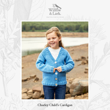 Charley Child's Cardigan - Knitting Pattern For Kids in Willow & Lark Strath by Willow & Lark