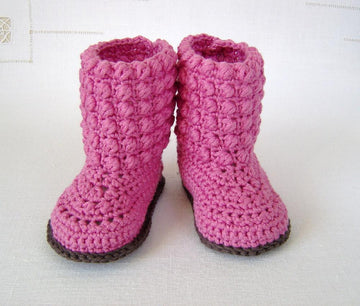 Bubble Stitch Baby Booties