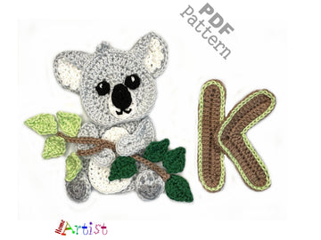 Crochet Animal Alphabet K Koala pattern
