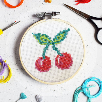 The Make Arcade Cherry Bomb Cross Stitch Kit - 3 Inch