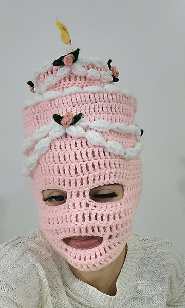 Pink Cake Mask Crochet Pattern