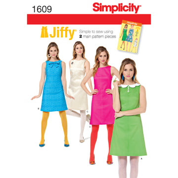 Simplicity Women's Jiffy 1960's Vintage Dress 1609 - Sewing Pattern