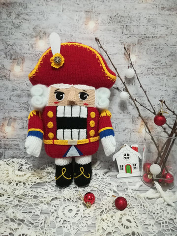 Nutcracker knitting pattern for gift and christmas decor