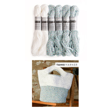 Tahki Yarns Montauk Cotton Classic & Twist Beach Tote 6 Ball Crochet Kit