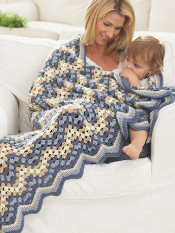 Granny goes Ripple Blanket in Caron Simply Soft - Downloadable PDF