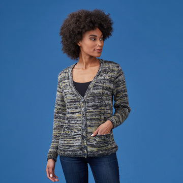 Basalt Cardigan - Knitting Pattern for Women in Tahki Yarns Kaleidoscope