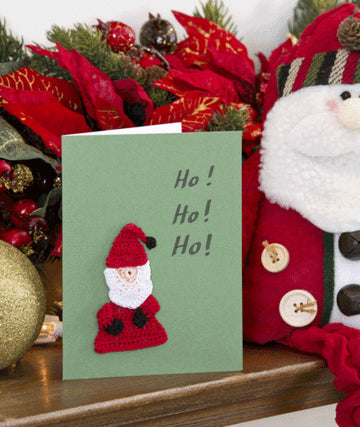 Santa Christmas Card Motif in Aunt Lydia's Metallic Crochet Thread Size 10 and Classic Crochet Thread Size 10 Solids - LC3169