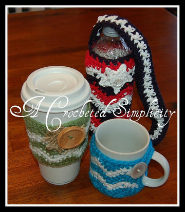 "Chasing Chevrons" Cozies : Coffee Mug, Coffee Sleeve & Water Bottle
