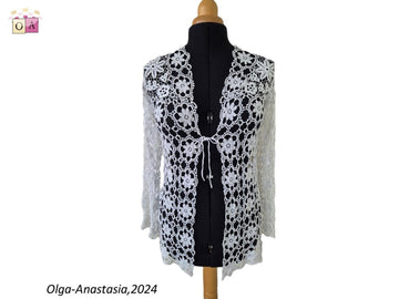 White Lace Wedding Cardigan "December"