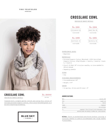 Blue Sky Fibers Crosslake Cowl PDF