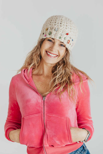 Chunky V Stitch Beanie | The Glitz and Glam Beanie