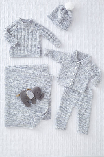 Jacket, Sweater, Leggings, Hat and Blanket in King Cole Little Treasures DK - 5853 - Leaflet