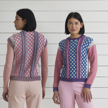 Elena Sweater & Tank Top - Knitting Pattern for Women in Debbie Bliss Railto DK