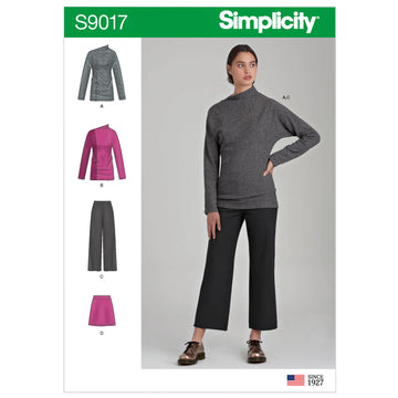 Simplicity S9017 Misses Knit Tops, Pants & Skirt - Sewing Pattern