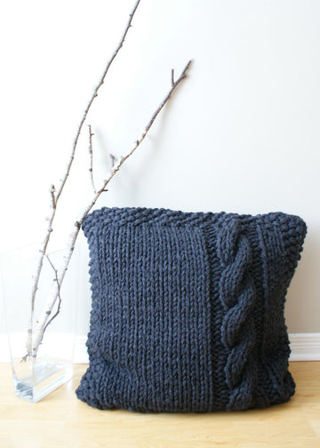 Chunky Cable Knit Pillow Cover Approximately 27" x 27"
