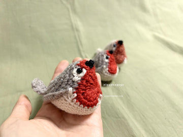 むねあかどり(ヨーロッパコマドリ)あみぐるみ / European robin amigurumi