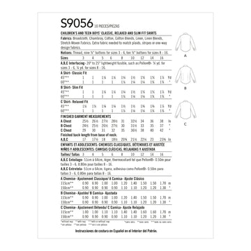 Simplicity Children's & Teen Boys' Shirts S9056 - Sewing Pattern
