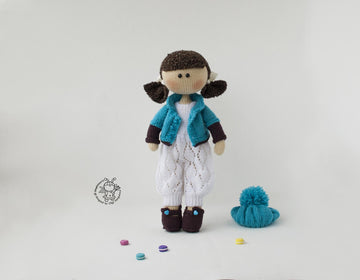 Annabel doll knitted flat