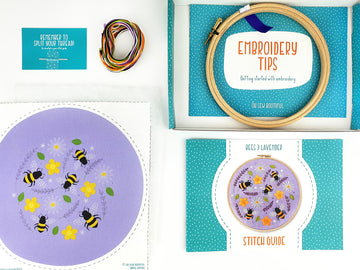 Oh Sew Bootiful Bees and Lavender Printed Embroidery Kit