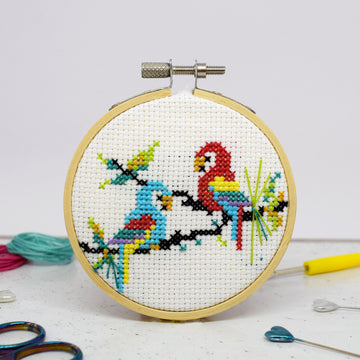 The Make Arcade Parrots Cross Stitch Kit - 3 Inch