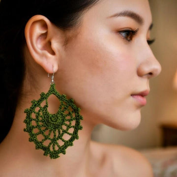 Crochet Leaf Earrings Pattern.