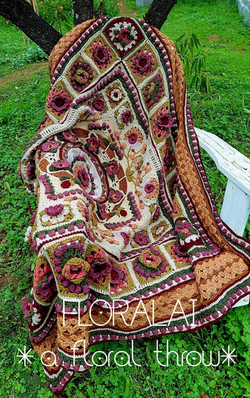 FLORALAI Vintage Floral Throw