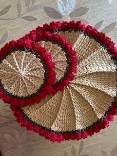Christmas Flower Coasters Set