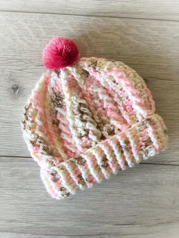 Baby Cable Beanie with Brim
