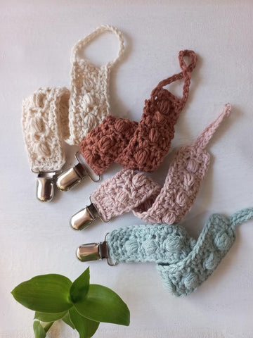 Portachupete / Pacifier Clip - Crochet
