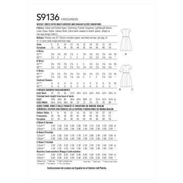 Simplicity Misses' Dress S9136 - Sewing Pattern
