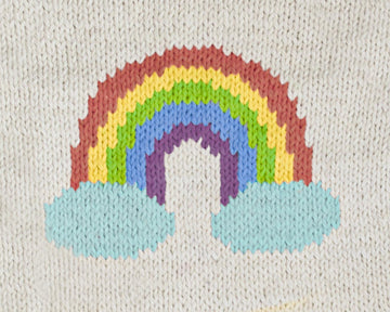 Colorful rainbow Knitting Chart for Baby Cardigans