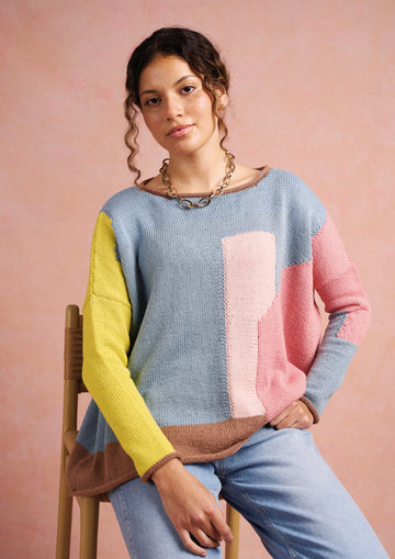Coloured Card Sweater in Rowan Summerlite Dk - Downloadable PDF