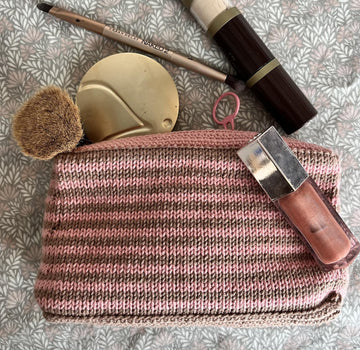 Blush Stripe Boxy Zip Pouch