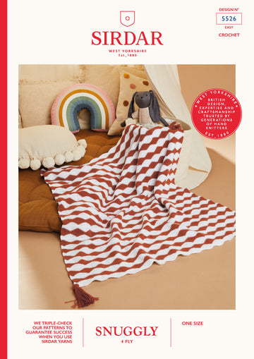 Diamond Tasselled Blanket in Sirdar Snuggly 4ply - 5526 - Downloadable PDF