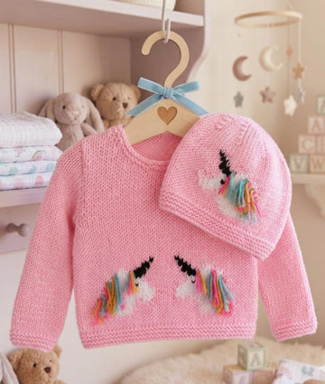 Baby Unicorn Sweater and Hat