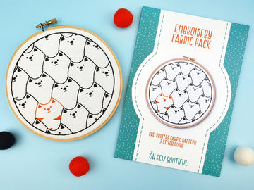 Oh Sew Bootiful Cats Embroidery Pattern Fabric Pack