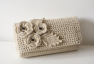 Crochet Flower Pochette Bag