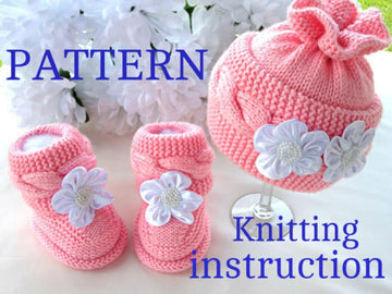 Pretty Baby Set Baby Shoes and Hat Baby Girl Pattern